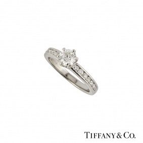 Tiffany & Co. The Tiffany Setting with Diamond Band Ring 0.33ct G/VS1